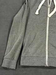 Reflex Hoodie Mens Medium Heather Gray Cotton Stretch Ribbed Trim Full Zip