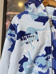 Named Collective “Unrealistic Ideals” Camo Zip Hoodie Blue Cyber Y2K Streetwear
