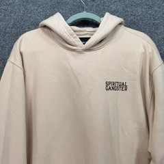 Spiritual Gangster Hoodie Men Large Tan SG Emblem Sweatshirt Pullover Fleece NEW