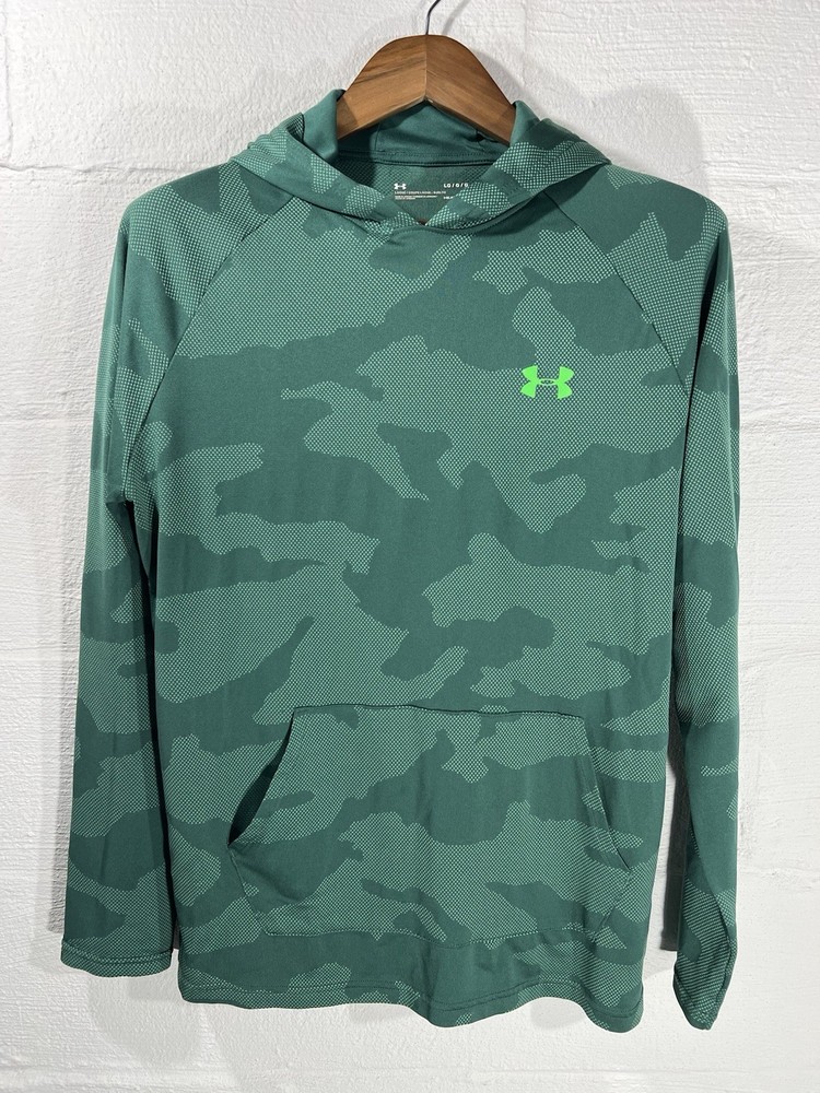 Under Armour Hoodie Mens Sz Large Camo Active Breathable Lightweight Green