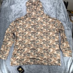 BURLEBO PerformanceHoodie Mens XL Tan CamoDuck Hunt UPF 50 SunProtection