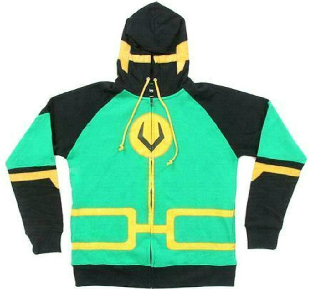 Marvel Loki Symbol Men’s Zip Up Costume Hoodie Sweatshirt – NWT