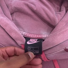 Nike Sportswear Mens Burgundy Faded Wash Embroidered Logo Hoodie Large