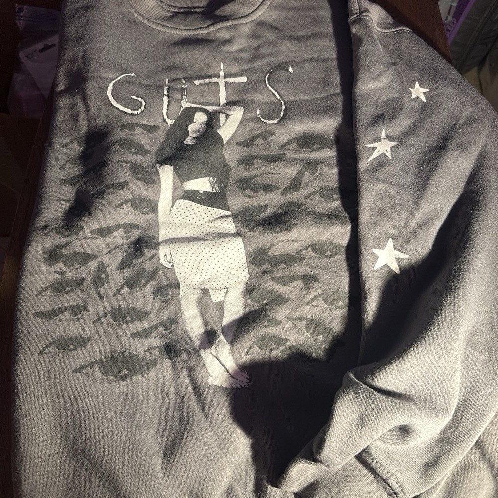 O R Gray Graphic Print Stars Pullover Sweatshirt Crew Neck Long Sleeve XXL Teens