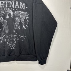VTG Y2K US Vietnam Veteran Graphic Sweatshirt Mens L Black Made in USA Fleece