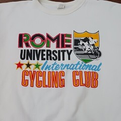 Vintage 80s Rome University Italy International Cycling Club Sweatshirt Medium