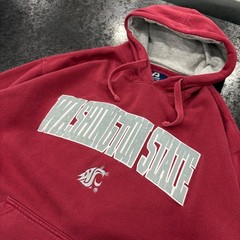 J America Washington State Cougars Hoodie Mens Large Crimson Red WSU Sweatshirt