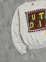 Nike Vintage 90s Crewneck Sweatshirt Oversized Grey Just Do It Size S-M