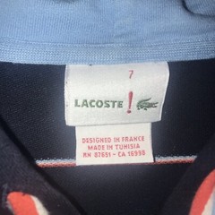 Lacoste L!VE Hoodie Sweater Full Zip Men’s size 7 XXL Navy Blue Red White Stripe
