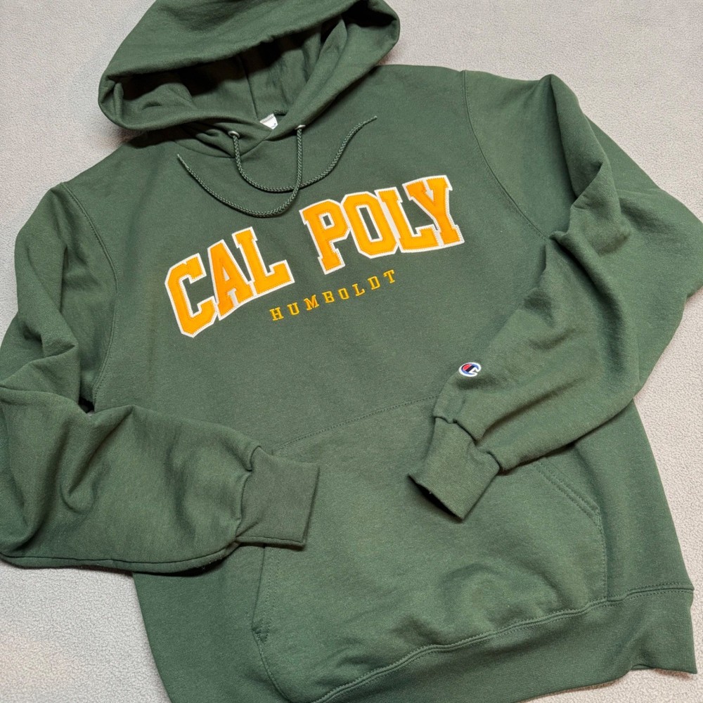 Champion Cal Poly Humboldt Hoodie College Pullover Small Green CS2071 Collegiate
