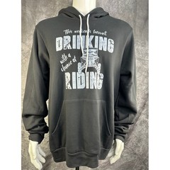 NEW Bella Canvas Hoodie Unisex Large Black Drinking Riding RZR SXS 3719