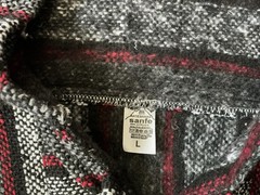 Artesanias Sanfe Mexican Drug Rug Hoodie Poncho Striped Surf Gorpcore Festival L