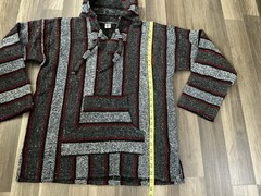 Artesanias Sanfe Mexican Drug Rug Hoodie Poncho Striped Surf Gorpcore Festival L
