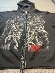 Vintage Y2K Jerzees The Walking Dead Zombies Hoodie Sweatshirt Full Zip BLK LRG