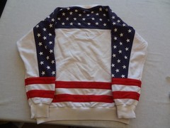 Vintage Antigua United States Flag US All Over Sweatshirt Men’s Large Flaws