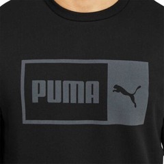NWT Puma Men’s Crew Neck Fleece Pullover Logo Sweatshirt Black Size M $40 CC163