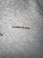 calvin klein pullover hoodie mens XL Gray Logo Designer Sports Comfort Warm