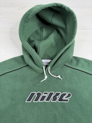 Vtg Nike Pullover Hoodie Sherpa Fleece Green Travis Scott 90s Y2K Mens M RARE