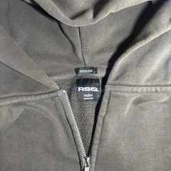 RSQ Mens Oversized Full Zip Brown Hoodie Sweatshirt Heavy Size Medium