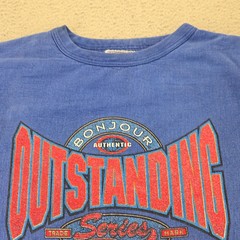 Bonjour Sweatshirt Mens One size Fits all Blue Vintage Outstanding