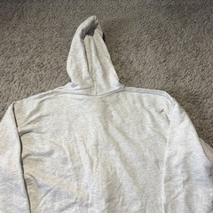 Vintage Hanes Hoodie Adult Mens L Grey Light Heather Full Zip Blank 90s Y2k