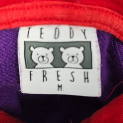 Teddy Fresh Mens M Colorblock Hoodie Purple Green Pink Red Streetwear Sweatshirt