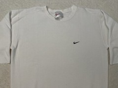 Vintage 1990s 90s Nike Swoosh Basic Blank Cropped Baseball Sleeve Sweatshirt S M
