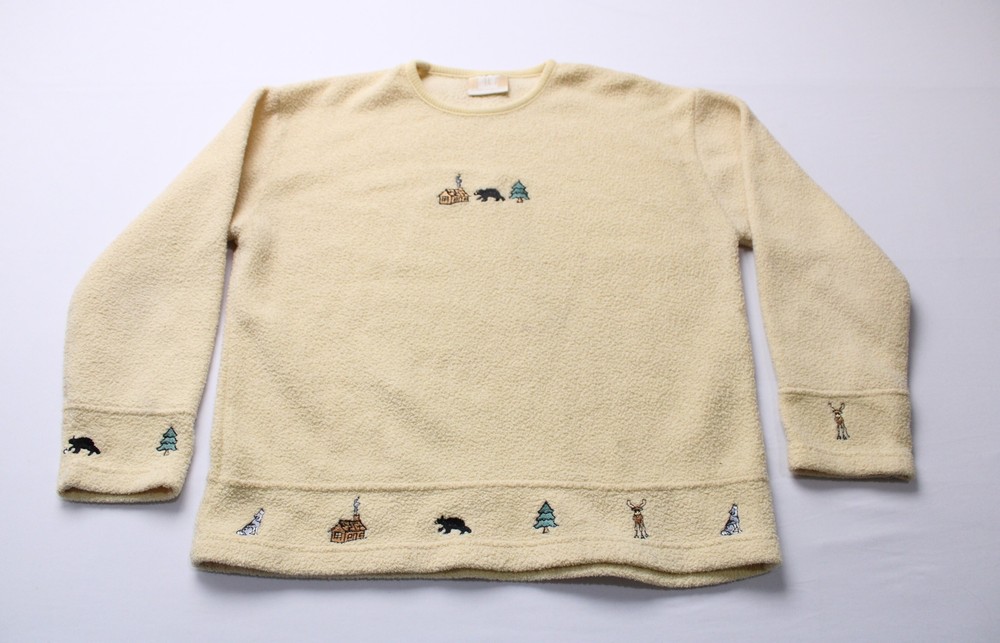 Art Unlimited Unisex Adults Vintage Sherpa Sweatshirt CA4 Yellow See Description