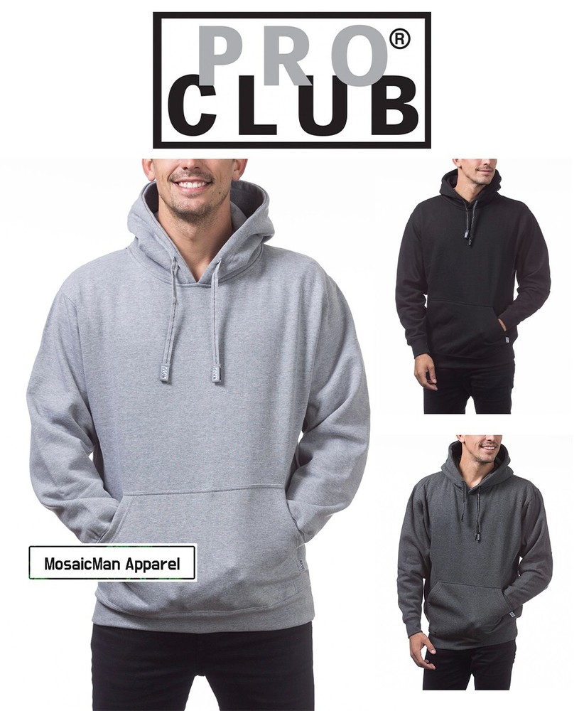Pro Club Men’s Heavyweight Plain Pullover Hoodie Hooded Sweatshirts Sweater
