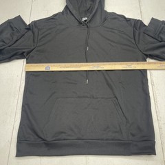 AGH Solid Black Basic Long Sleeve Pulllover Hoodie Unisex Adults Size Large