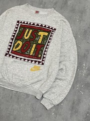 Nike Vintage 90s Crewneck Sweatshirt Oversized Grey Just Do It Size S-M
