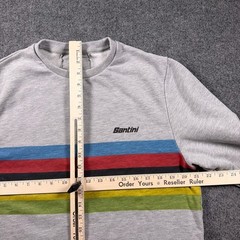 Santini Decathlon Sweatshirt Mens XXL Gray Striped Crewneck Cycling WORLD