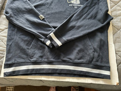 NIKE ATHLETIC DEPT SIZE 2XL STNDR FIT BLACK PULL OVER HOODIE.SEE DESCRIPTION