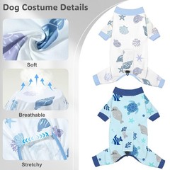 4 Pack Dog Pajamas Pet Costumes Dog Jammies Bodysuits Sweatshirt Adjustable Brea