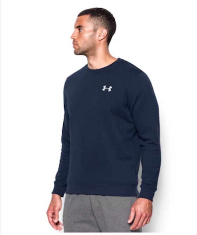 Under Armour Men’s Rival Crew Neck fitted Sweatshirt Fleece lining sport gym
