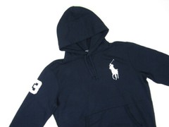 Polo Ralph Lauren Big Pony Pullover Hooded Hoodie Sweatshirt – Navy (White) –
