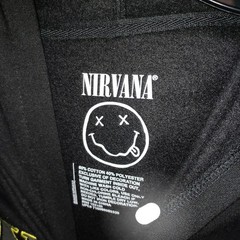 Nirvana Men’s XS S M L XL 2XL 3XL Smile Long Sleeves Hoodie Sweater Black (11J)
