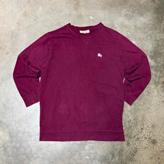 Burberry London England Equestrian Knight Logo Crewneck Sweatshirt burgundy