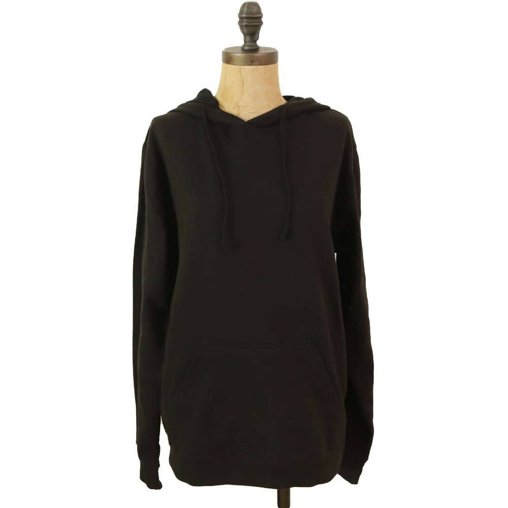Jeff Athletics Sweatshirt Hoodie Top S Kangaroo Pocket Black Fleece NWT B13