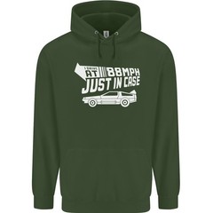 I Drive at 88mph Just in Case Funny Mens 80% Cotton Hoodie