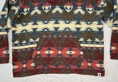 Lucky Brand Hoodie Mens Aztec Geometric Pullover XXL 27” X 30” Sweater Casual