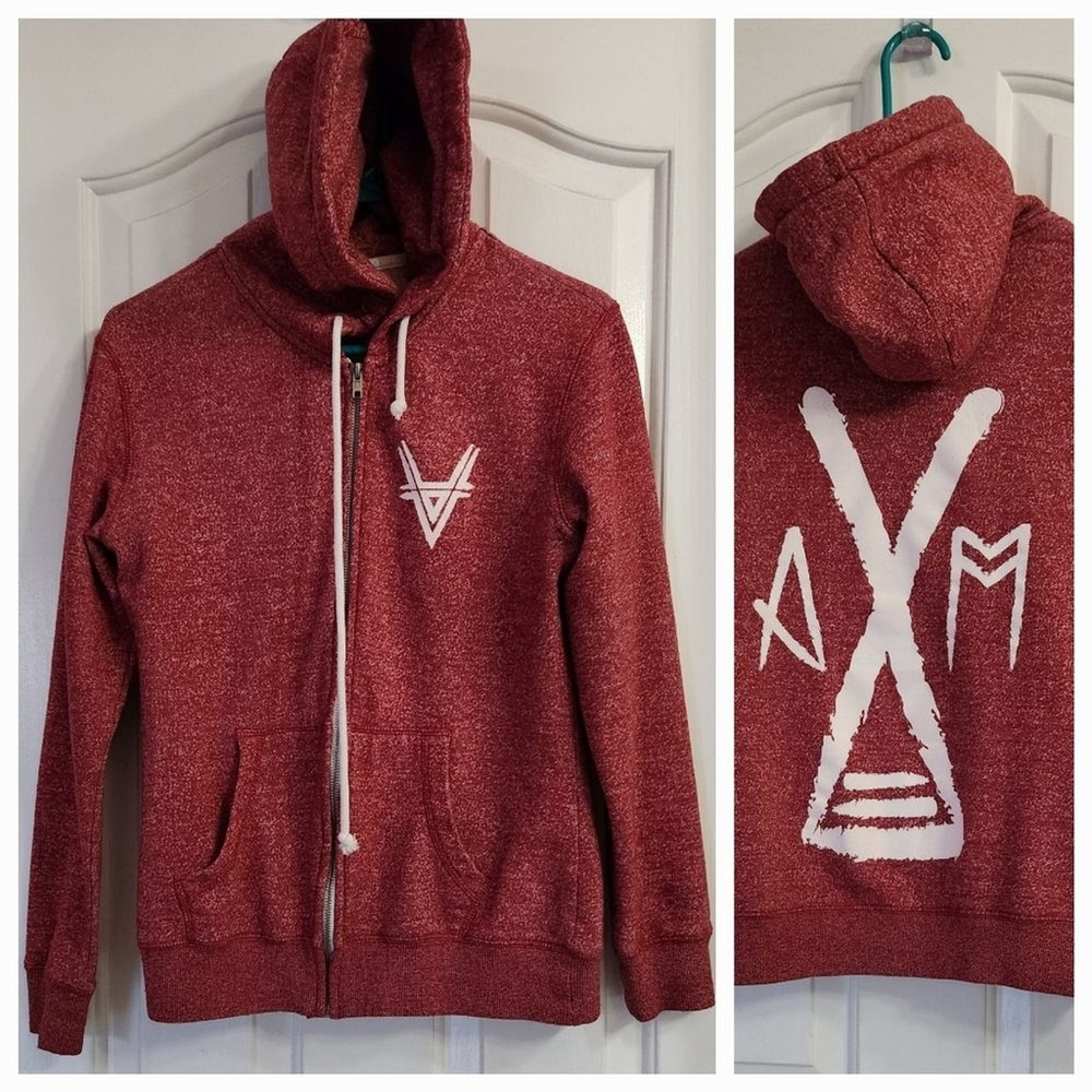 Unisex Hoodie Mediun unisex red Full Zip Hooded Sweatshirt