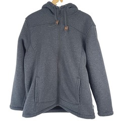 Rugged Elements Mens Fleece Lined Hoodie Charcoal Gray Full Zip Jacket Size M