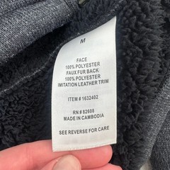 Rugged Elements Mens Fleece Lined Hoodie Charcoal Gray Full Zip Jacket Size M