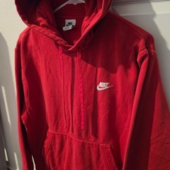 Nike Mens Sportswear Club Fleece Pullover Hoodie Red White Logo Small BV2654-657