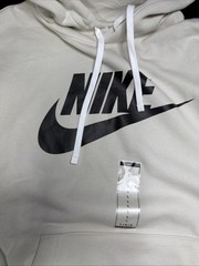New Nike Sportswear Club Fleece Graphic Pullover Hoodie Mens L Bone BV2973-073