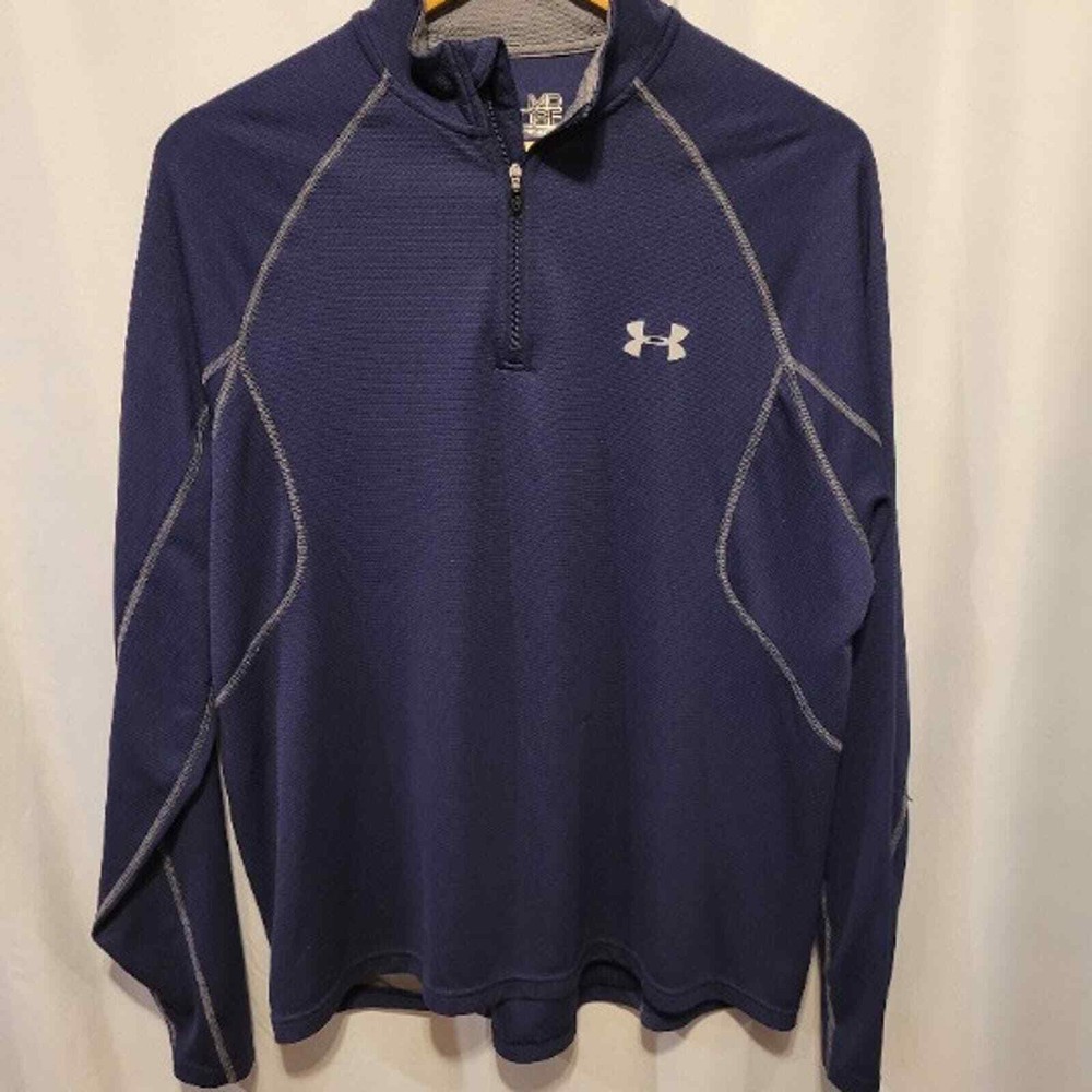 Under Armour All Season Gear Loose Fit 1/4 Zip Pullover in Navy and Grey Medium