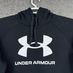 Under Armour Hoodie Mens Medium Black Pullover Sweatshirt Fleece Kangaroo
