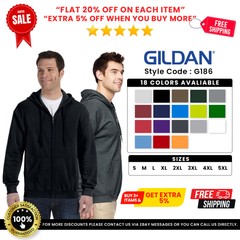 Gildan G186 Mens Cotton/Polyester Heavy Blend Full Zip Hooded Sweatshirt