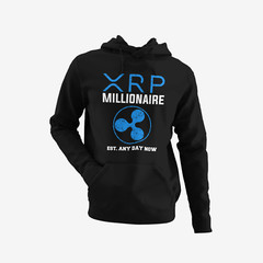 XRP Ripple Millionaire EST. Any Day Now Crypto Currency Hooded Sweat Shirt